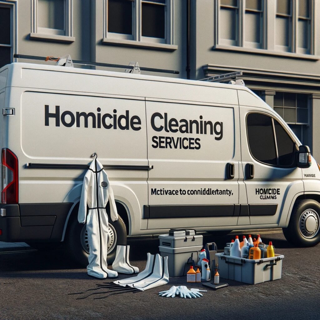 A discreetly marked vehicle and equipment used in homicide cleaning services, exemplifying the commitment to privacy and confidentiality - Bio-On