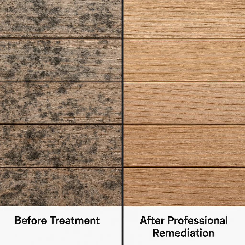 Professional mold removal can restore even badly affected wooden surfaces