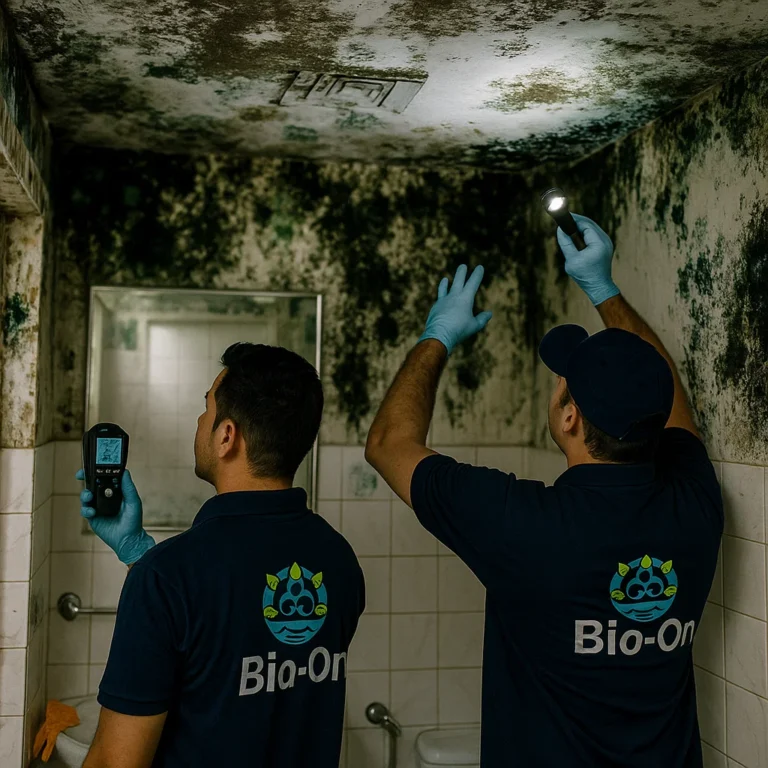 Real mold cases in UAE often appear on ceilings and walls like this — Bio-On’s team can help assess and clean it professionally