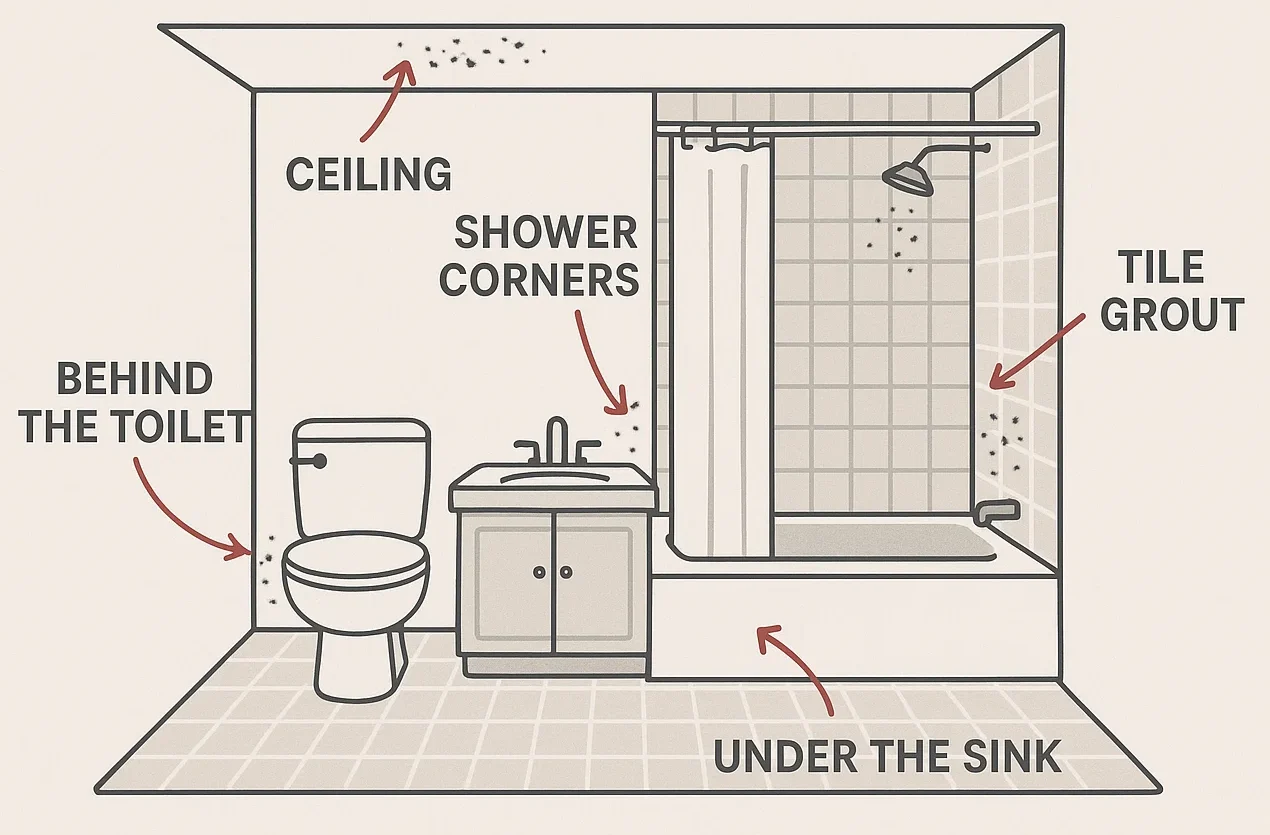 Spot mold before it spreads—these are the usual hiding spots in your bathroom
