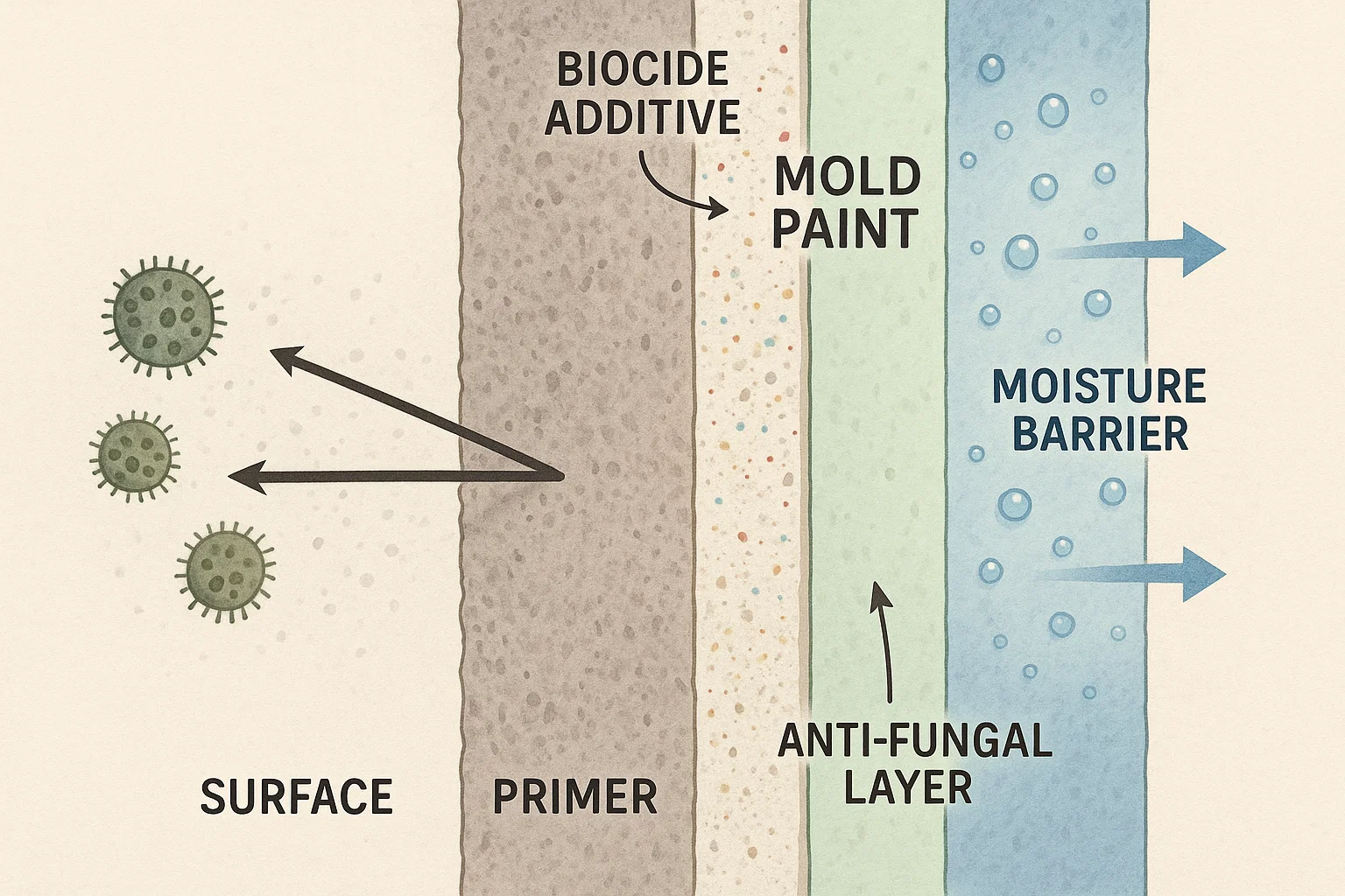 Understanding how anti-mold paint forms a barrier and blocks mold from growing