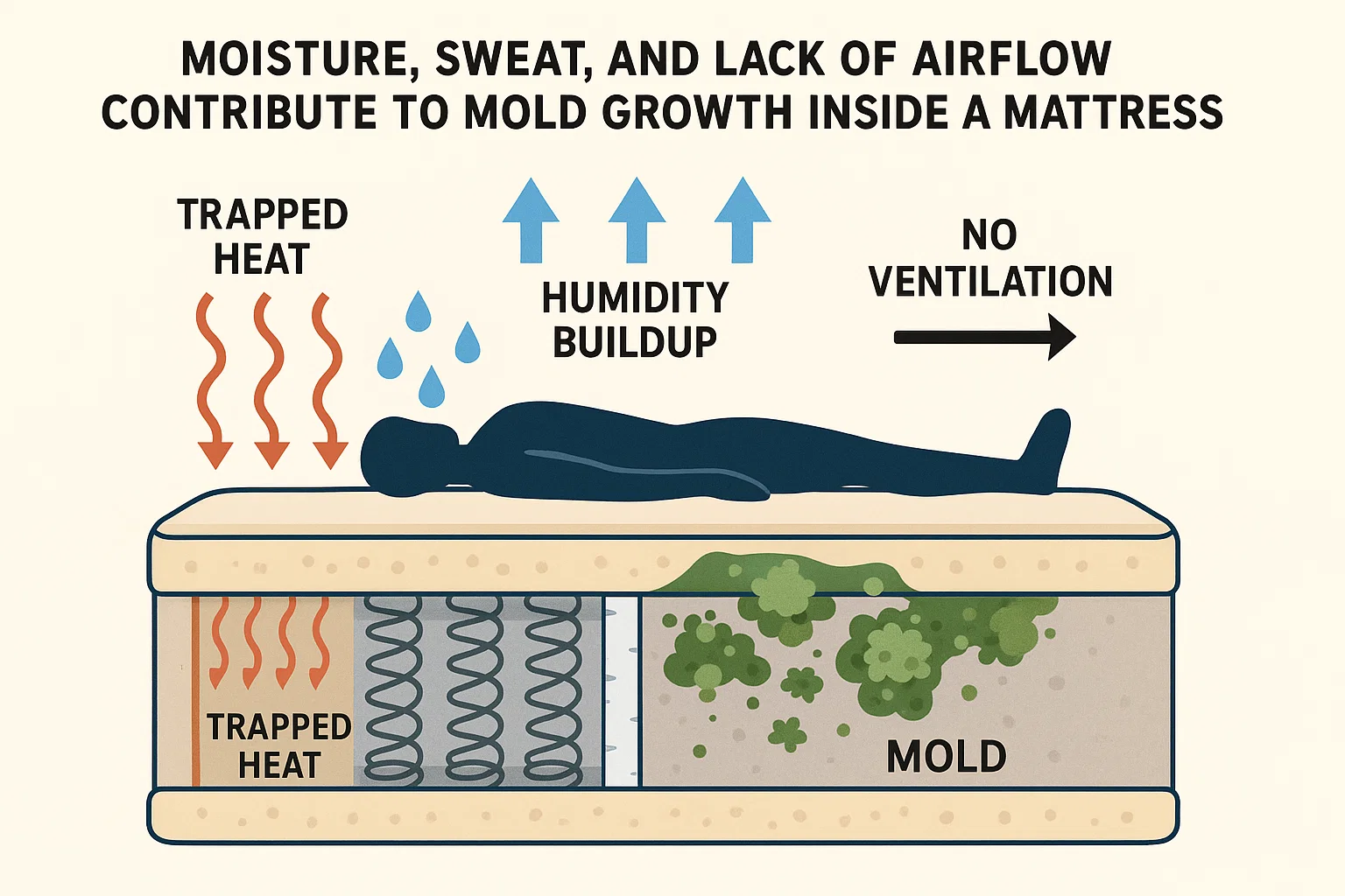 Why mold grows inside mattresses—moisture, sweat, and poor airflow explained