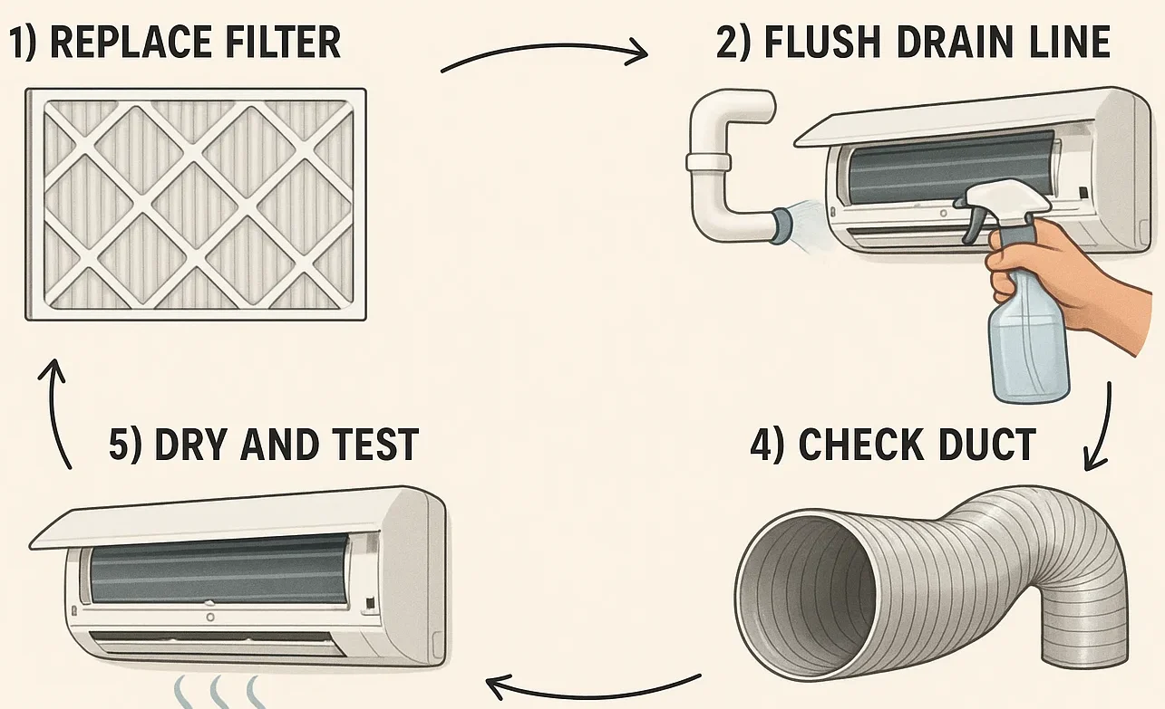 How to remove Mildew Smell from AC