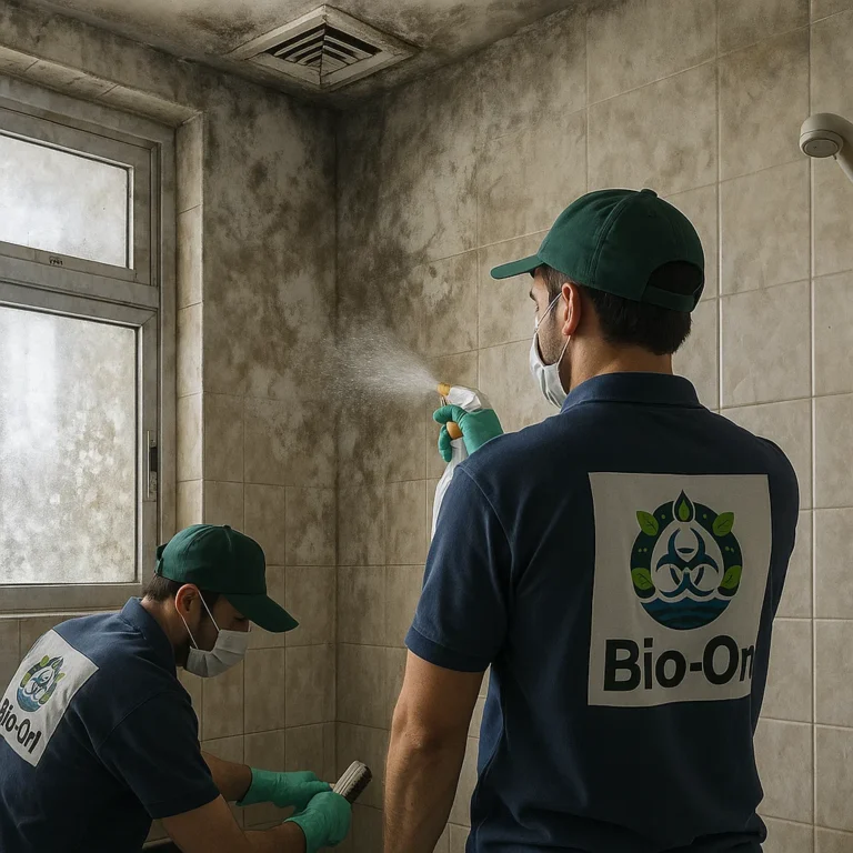 Mildew infestation in a UAE home being cleaned by Bio-On experts