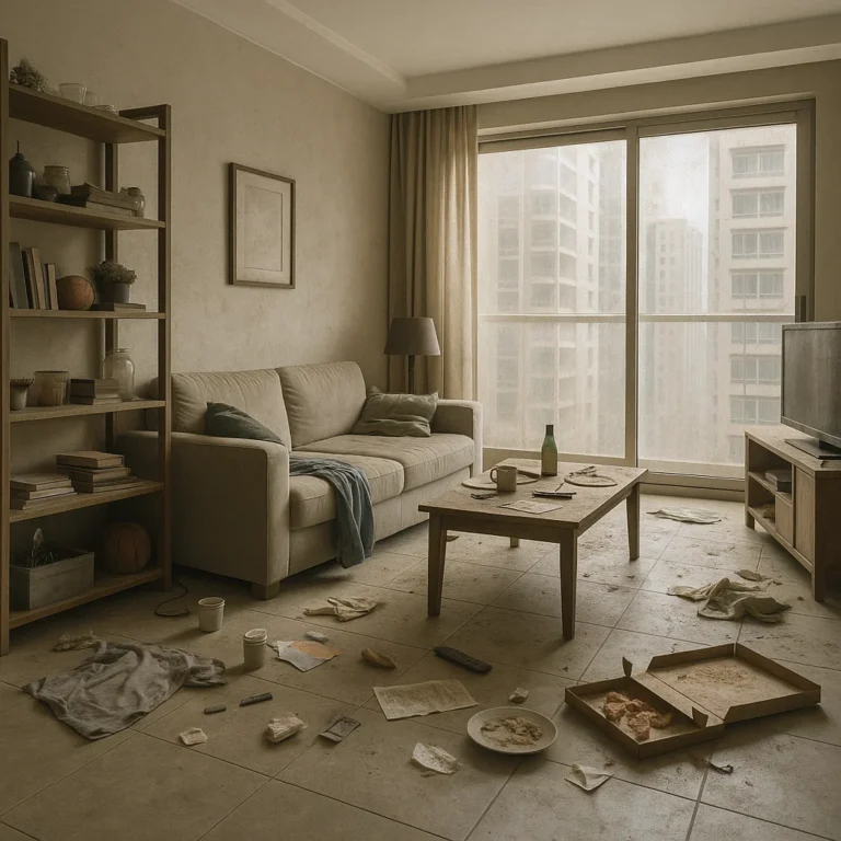Apartment interior before professional cleaning service in UAE