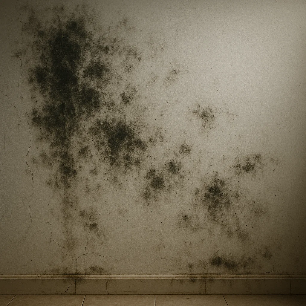Black mold spreading across a wall in a UAE home