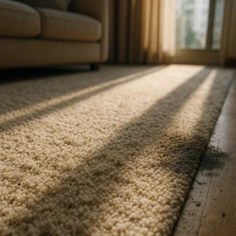 Carpet with visible dirt and stains before professional cleaning