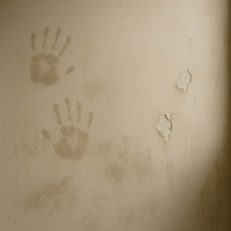 Dirty wall surface showing stains and wear before cleaning