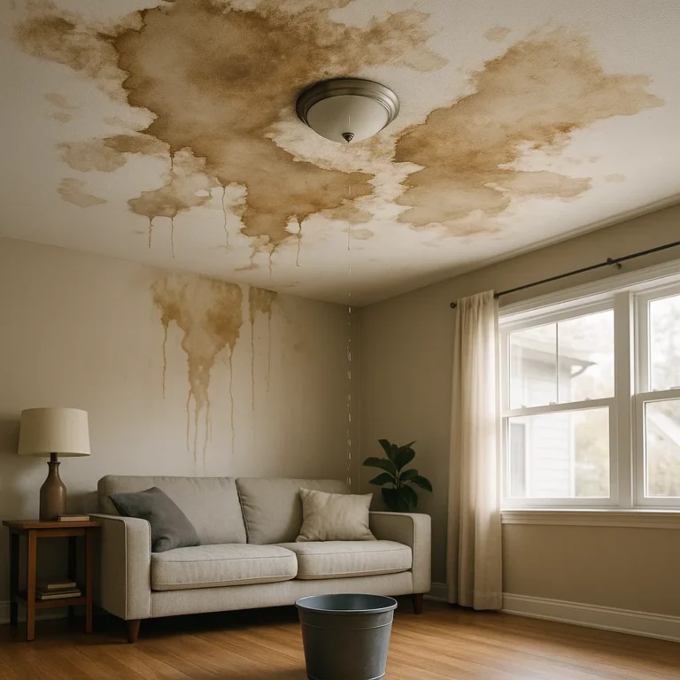 Severe ceiling damage showing why water damage solutions are needed