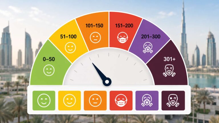 A graph of a guide from air quality index to mold