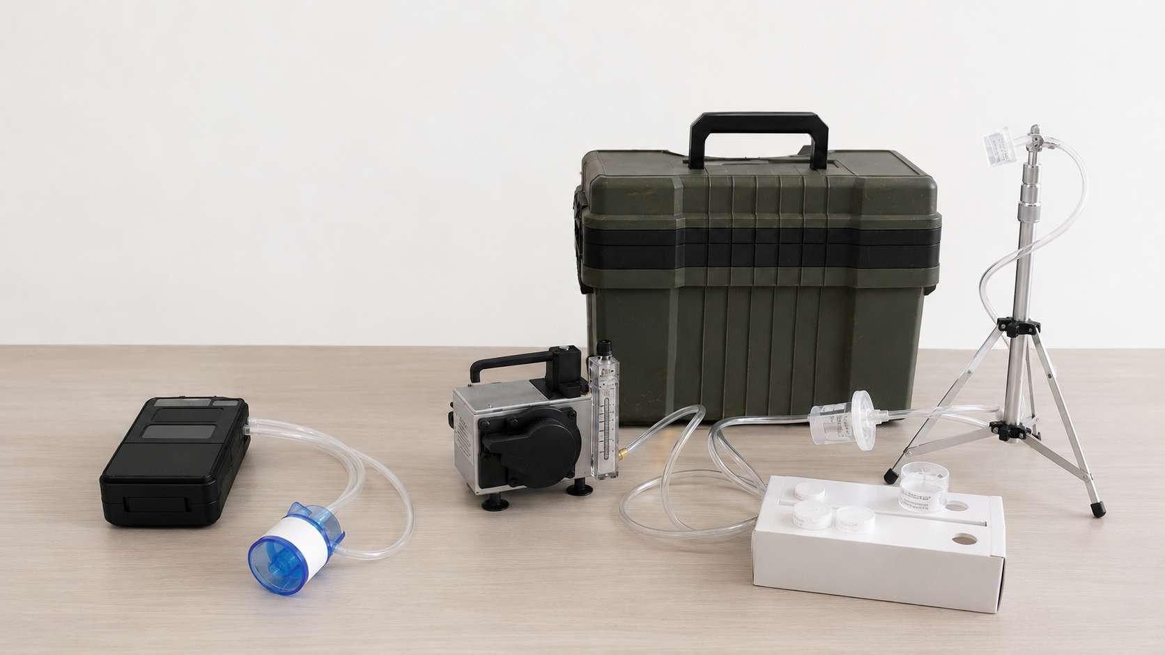 Air allergen and mold testing kits side by side