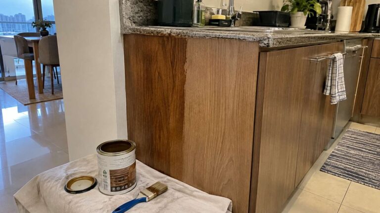 Dry wooden surface prepared with water-resistant mold-resistant sealant in a UAE home