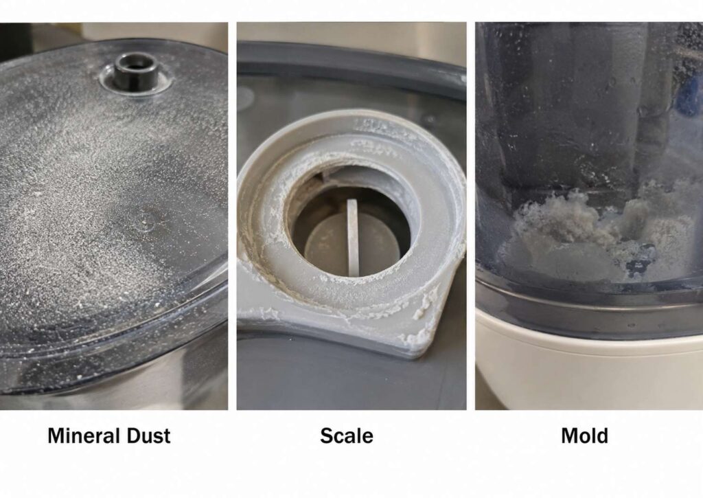 White stains for mold humidifier