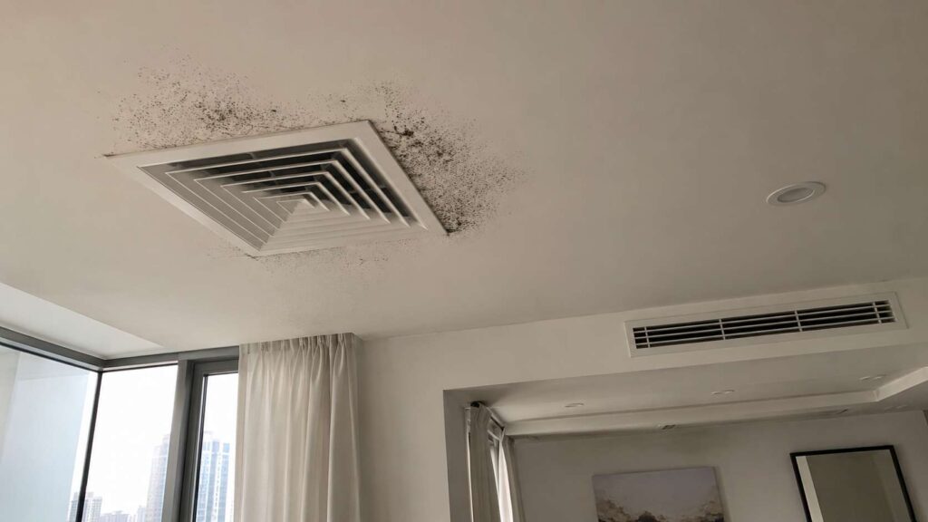 Moldy HVAC vents in an UAE apartment room